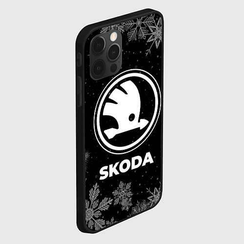 Чехол iPhone 12 Pro Max Снежный Skoda / 3D-Черный – фото 2