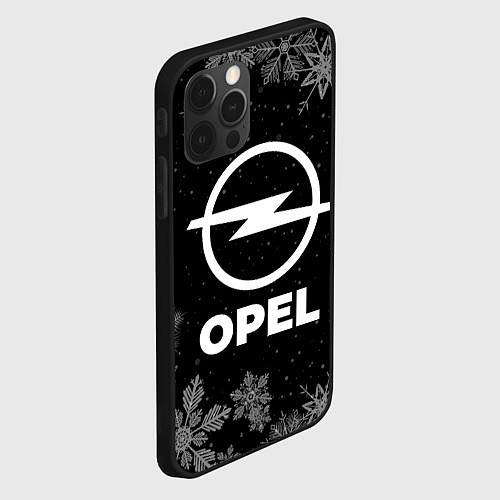 Чехол iPhone 12 Pro Max Снежный Opel / 3D-Черный – фото 2