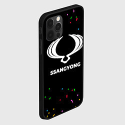 Чехол для iPhone 12 Pro Max SsangYong конфети, цвет: 3D-черный — фото 2