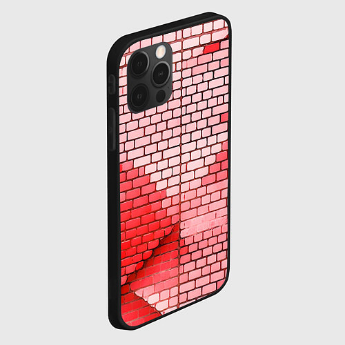Чехол iPhone 12 Pro Max Красные кирпичики / 3D-Черный – фото 2