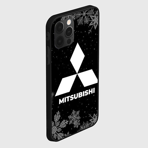 Чехол iPhone 12 Pro Max Снежный Mitsubishi / 3D-Черный – фото 2