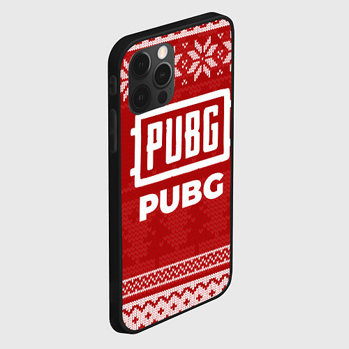 Чехол iPhone 12 Pro Max Новогодний PUBG / 3D-Черный – фото 2