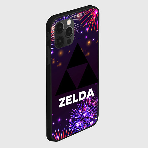 Чехол iPhone 12 Pro Max Праздничный Zelda / 3D-Черный – фото 2