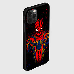 Чехол для iPhone 12 Pro Max Человек паук краски, цвет: 3D-черный — фото 2