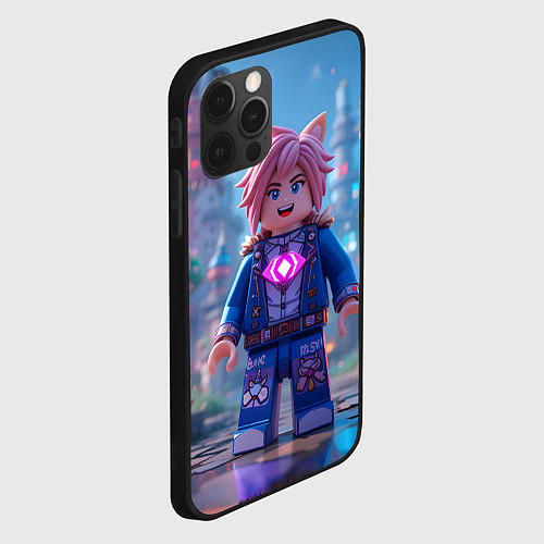 Чехол iPhone 12 Pro Max Roblox pink hair / 3D-Черный – фото 2