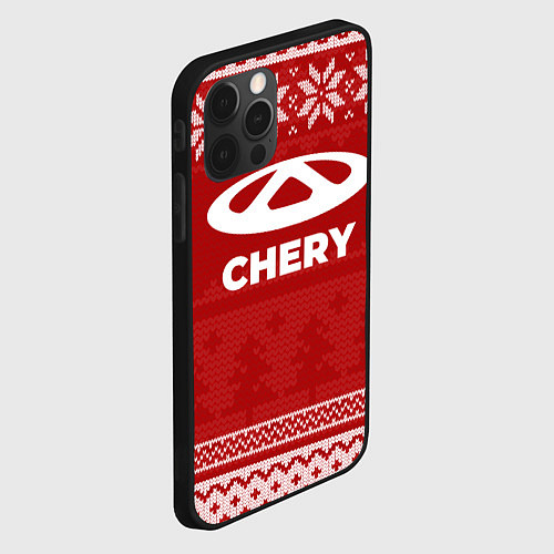 Чехол iPhone 12 Pro Max Новогодний Chery / 3D-Черный – фото 2