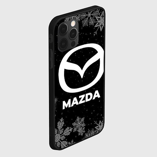 Чехол iPhone 12 Pro Max Снежный Mazda / 3D-Черный – фото 2