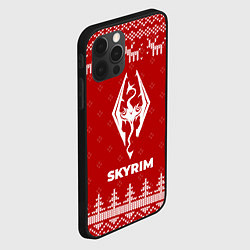 Чехол для iPhone 12 Pro Max Новогодний Skyrim с оленями, цвет: 3D-черный — фото 2