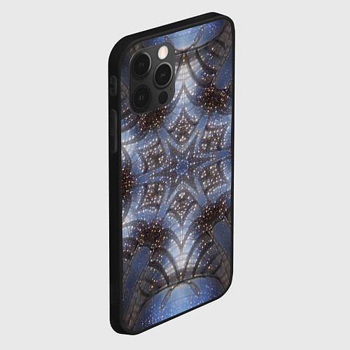 Чехол iPhone 12 Pro Max Снежинка в космосе / 3D-Черный – фото 2