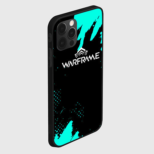 Чехол iPhone 12 Pro Max Warframe краски голубые / 3D-Черный – фото 2