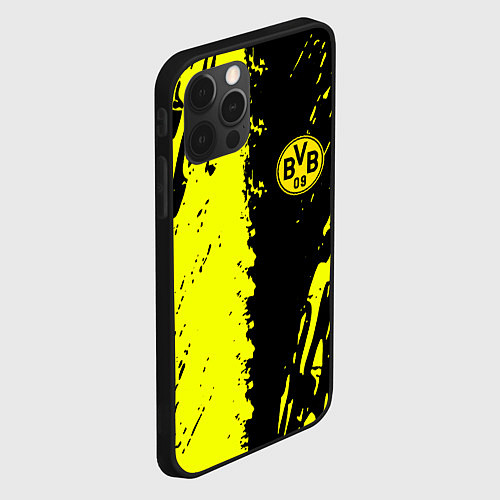 Чехол iPhone 12 Pro Max Borussia краски текстура / 3D-Черный – фото 2