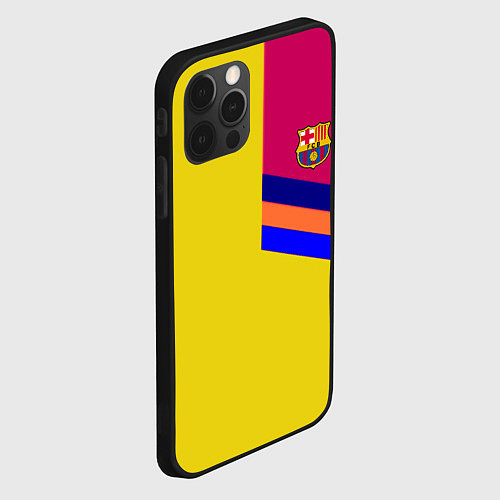 Чехол iPhone 12 Pro Max Барселона фк клуб геометрия / 3D-Черный – фото 2