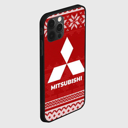 Чехол iPhone 12 Pro Max Новогодний Mitsubishi / 3D-Черный – фото 2