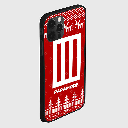 Чехол iPhone 12 Pro Max Новогодний Paramore с оленями / 3D-Черный – фото 2