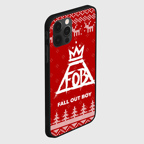 Чехол iPhone 12 Pro Max Новогодний Fall Out Boy с оленями / 3D-Черный – фото 2