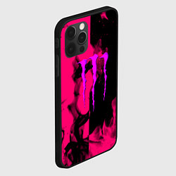 Чехол для iPhone 12 Pro Max Monster energy fire pink, цвет: 3D-черный — фото 2