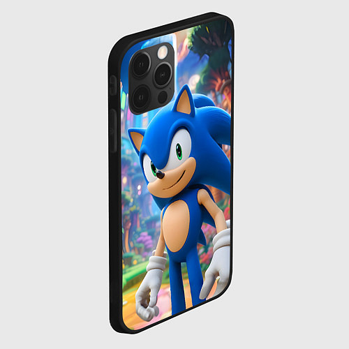 Чехол iPhone 12 Pro Max Sonic красочный мир / 3D-Черный – фото 2