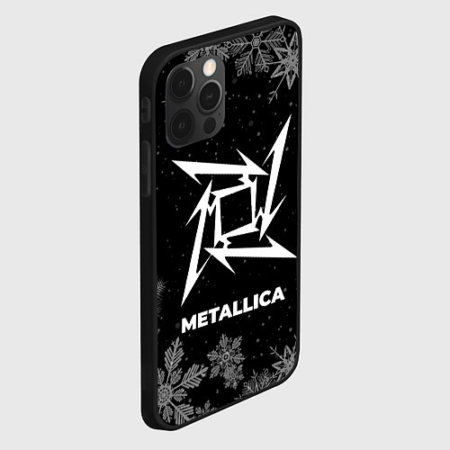 Чехол iPhone 12 Pro Max Снежный Metallica / 3D-Черный – фото 2