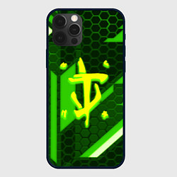 Чехол для iPhone 12 Pro Max Doom geometry green, цвет: 3D-черный