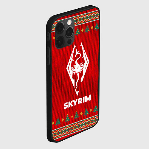 Чехол iPhone 12 Pro Max Skyrim new year / 3D-Черный – фото 2