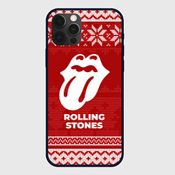 Чехол для iPhone 12 Pro Max Новогодний Rolling Stones, цвет: 3D-черный