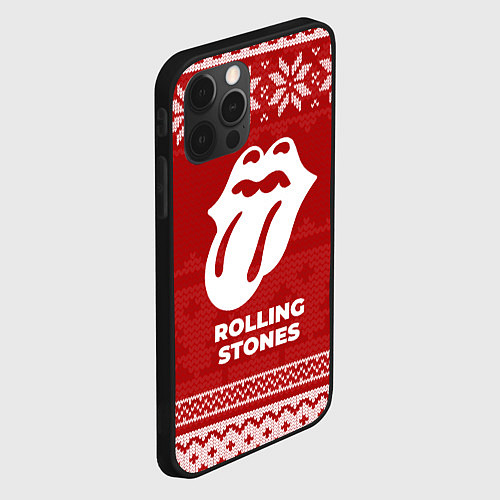 Чехол iPhone 12 Pro Max Новогодний Rolling Stones / 3D-Черный – фото 2