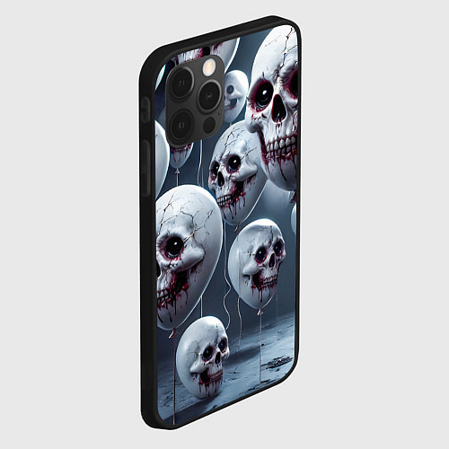 Чехол iPhone 12 Pro Max Шарики черепа / 3D-Черный – фото 2