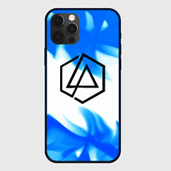 Чехол для iPhone 12 Pro Max Linkin park blue flame, цвет: 3D-черный