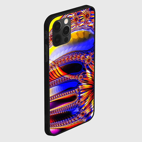 Чехол iPhone 12 Pro Max Психоделика стекло / 3D-Черный – фото 2