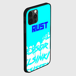 Чехол для iPhone 12 Pro Max Rust надписи краски, цвет: 3D-черный — фото 2