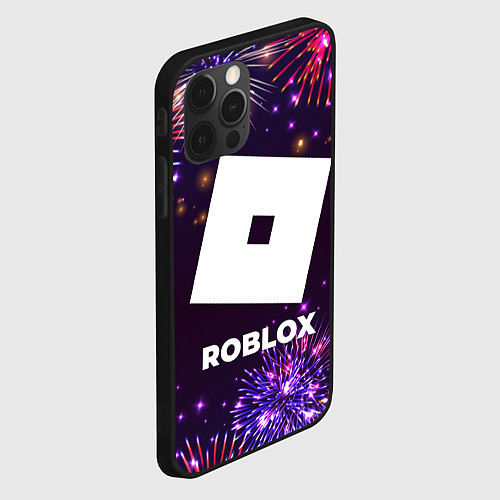 Чехол iPhone 12 Pro Max Праздничный Roblox / 3D-Черный – фото 2