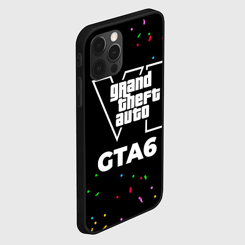 Чехол iPhone 12 Pro Max GTA6 конфети / 3D-Черный – фото 2