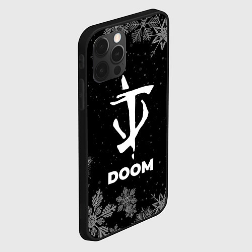 Чехол iPhone 12 Pro Max Снежный Doom / 3D-Черный – фото 2