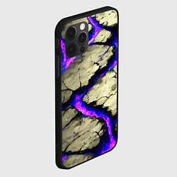 Чехол для iPhone 12 Pro Max Треснувший камень фиолетовый, цвет: 3D-черный — фото 2