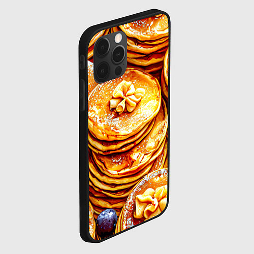 Чехол iPhone 12 Pro Max Блинчики / 3D-Черный – фото 2