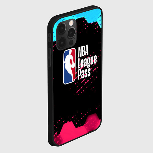 Чехол iPhone 12 Pro Max NBA баскетбол соты неон / 3D-Черный – фото 2