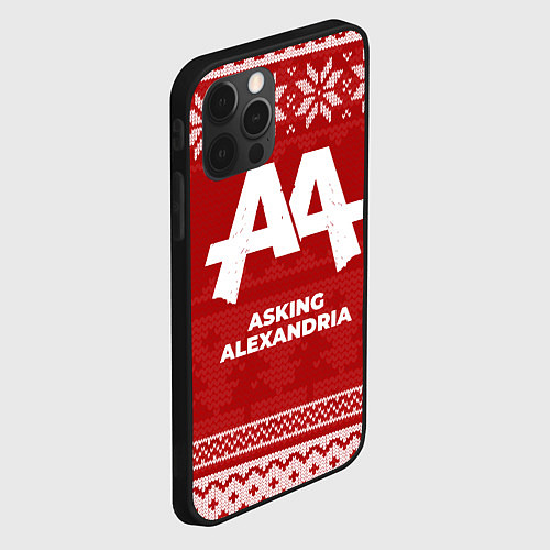 Чехол iPhone 12 Pro Max Новогодний Asking Alexandria / 3D-Черный – фото 2