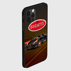 Чехол для iPhone 12 Pro Max Bugatti on the night route, цвет: 3D-черный — фото 2