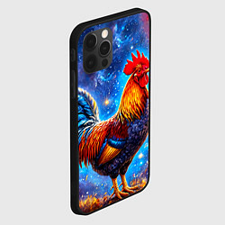 Чехол для iPhone 12 Pro Max Петух в космосе, цвет: 3D-черный — фото 2