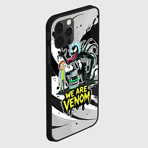 Чехол iPhone 12 Pro Max Rick-Venom and Morty - meme / 3D-Черный – фото 2