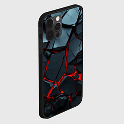 Чехол для iPhone 12 Pro Max Черные камни в разломках, цвет: 3D-черный — фото 2