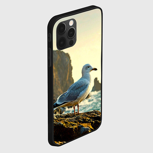 Чехол iPhone 12 Pro Max Морская чайка / 3D-Черный – фото 2
