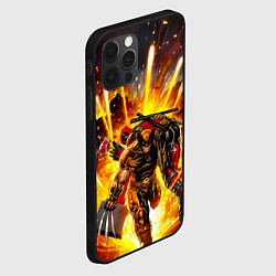 Чехол для iPhone 12 Pro Max Дэдпул и Росомаха при взрыве, цвет: 3D-черный — фото 2