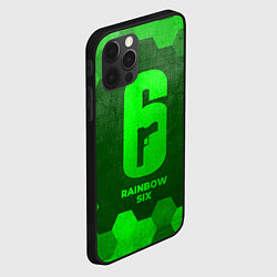 Чехол для iPhone 12 Pro Max Rainbow Six - green gradient, цвет: 3D-черный — фото 2