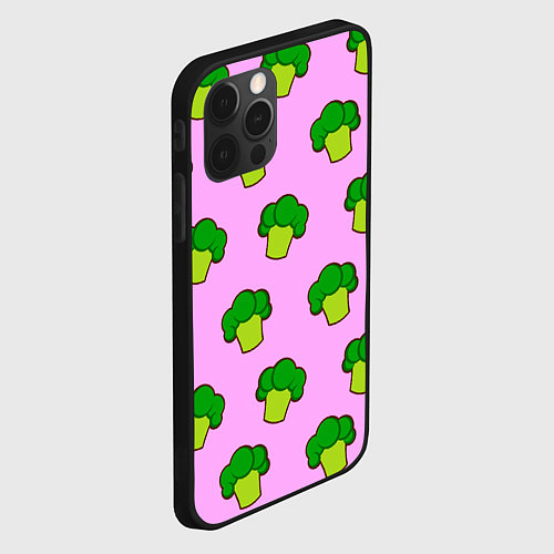 Чехол iPhone 12 Pro Max Фиолетовый брокколи / 3D-Черный – фото 2