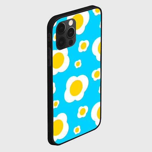 Чехол iPhone 12 Pro Max Яичница голубая / 3D-Черный – фото 2