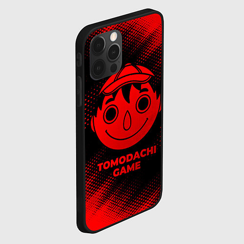 Чехол iPhone 12 Pro Max Tomodachi Game - red gradient / 3D-Черный – фото 2