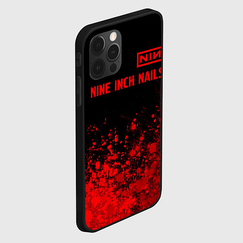 Чехол iPhone 12 Pro Max Nine Inch Nails - red gradient посередине / 3D-Черный – фото 2