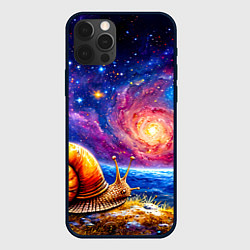 Чехол для iPhone 12 Pro Max Улитка и космос, цвет: 3D-черный