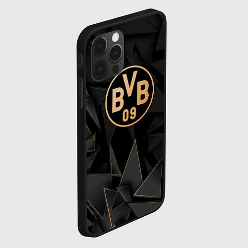 Чехол iPhone 12 Pro Max Borussia golden poly / 3D-Черный – фото 2